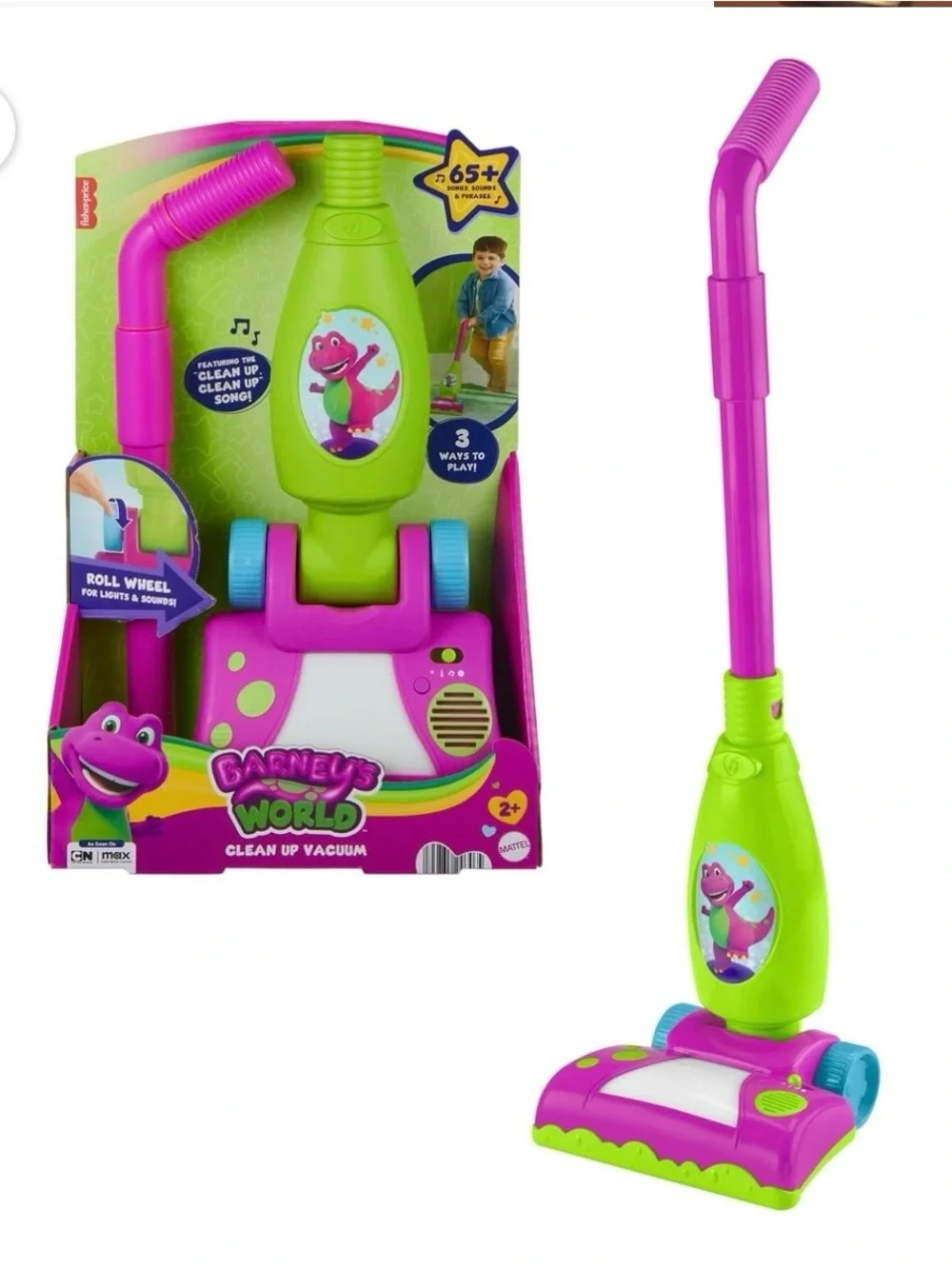 Fisher-Price Barney’s World Clean Up Vacuum Electronic Toddler Toy with Lights,